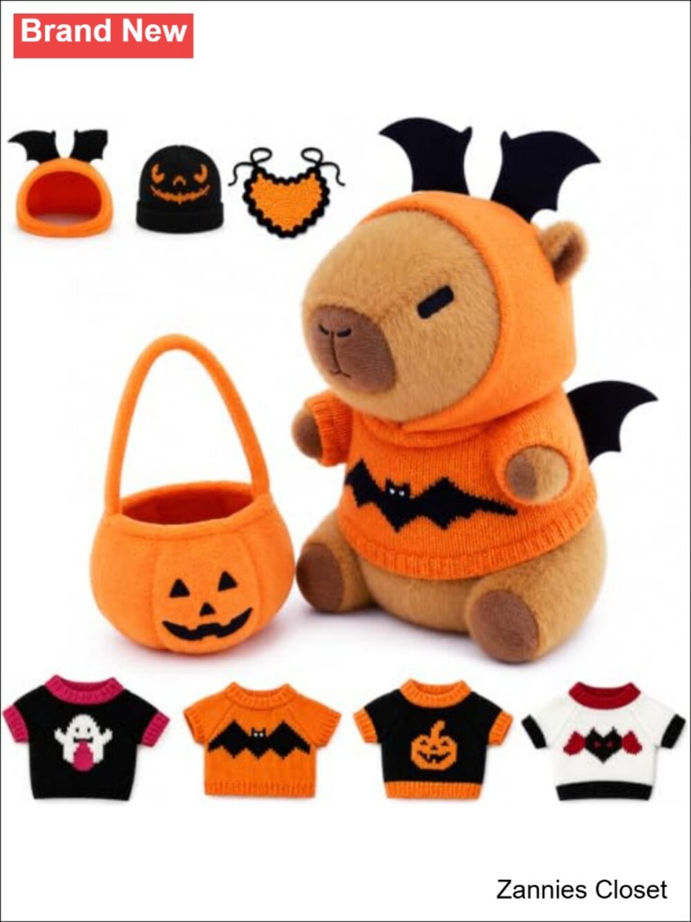 👻 Capybara Plush Stuffed Animal 10.2 inch Halloween Style Dress Up Set